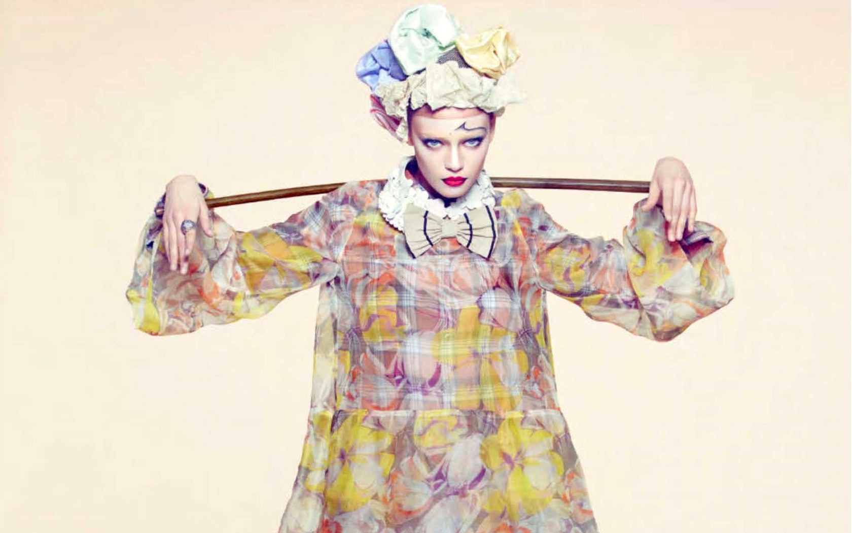 model in colorful costume