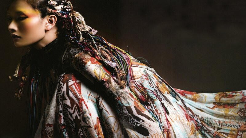 model in colorful fashion