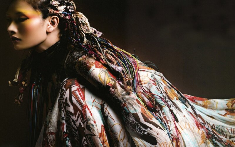 model in colorful fashion