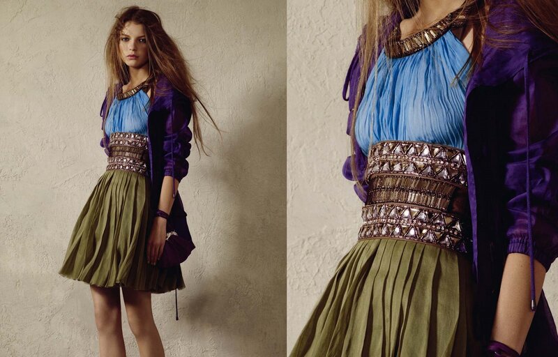 model in colorful outfit