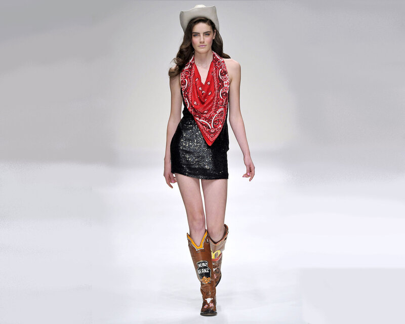 Model in Cowboy Outfit