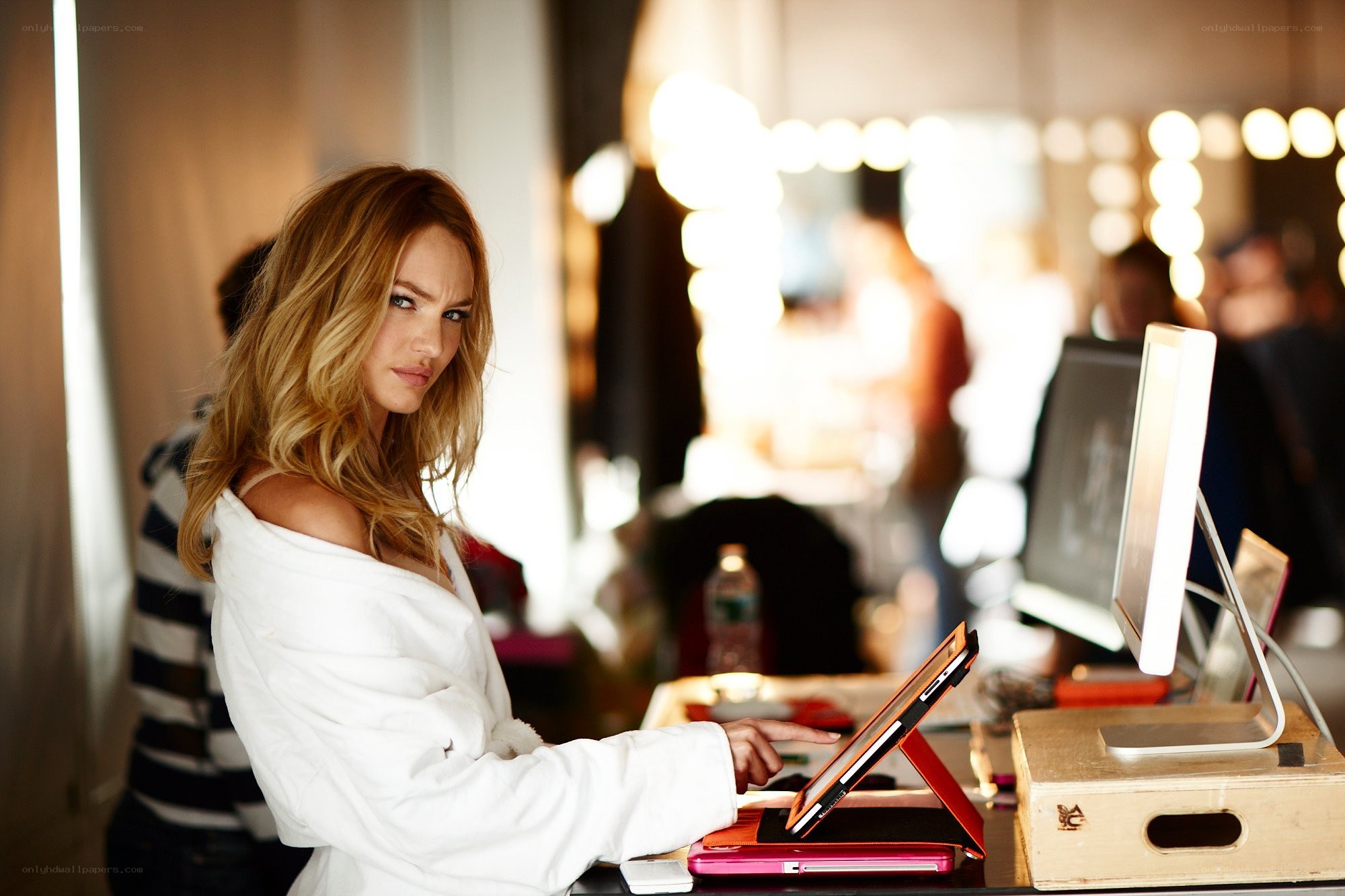model in dressing room