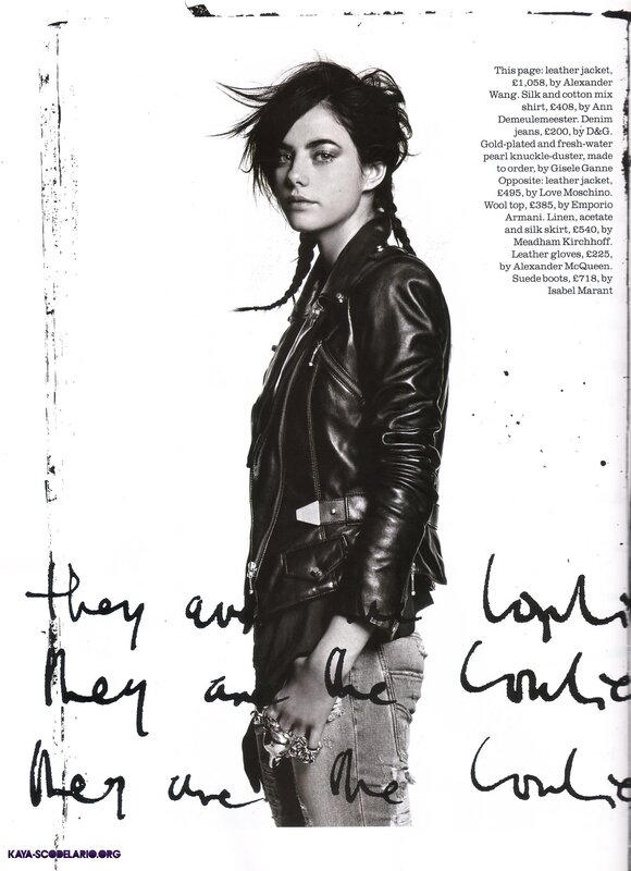 model in leather jacket