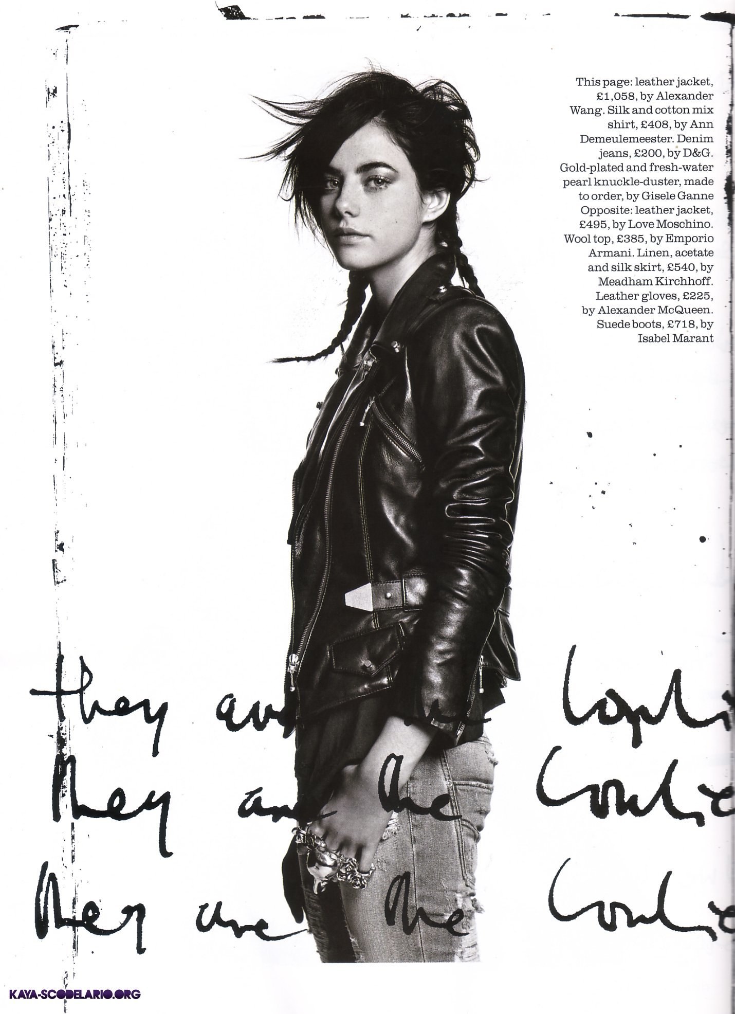 model in leather jacket