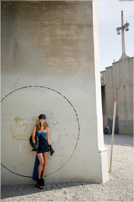 model in urban setting