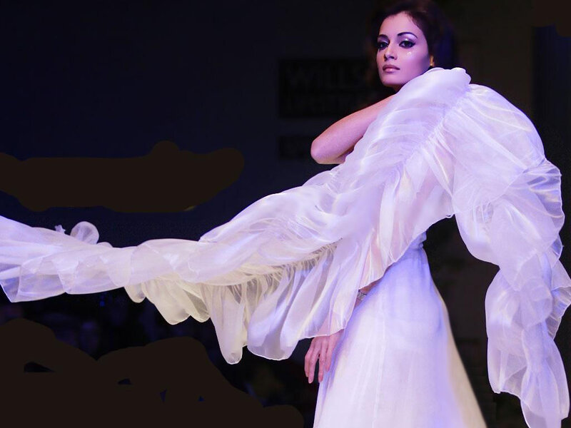 Model in White Gown