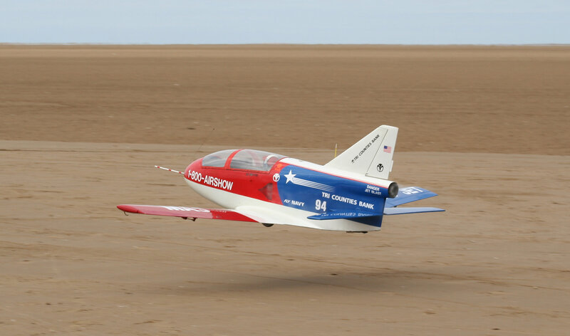 model jet on beach
