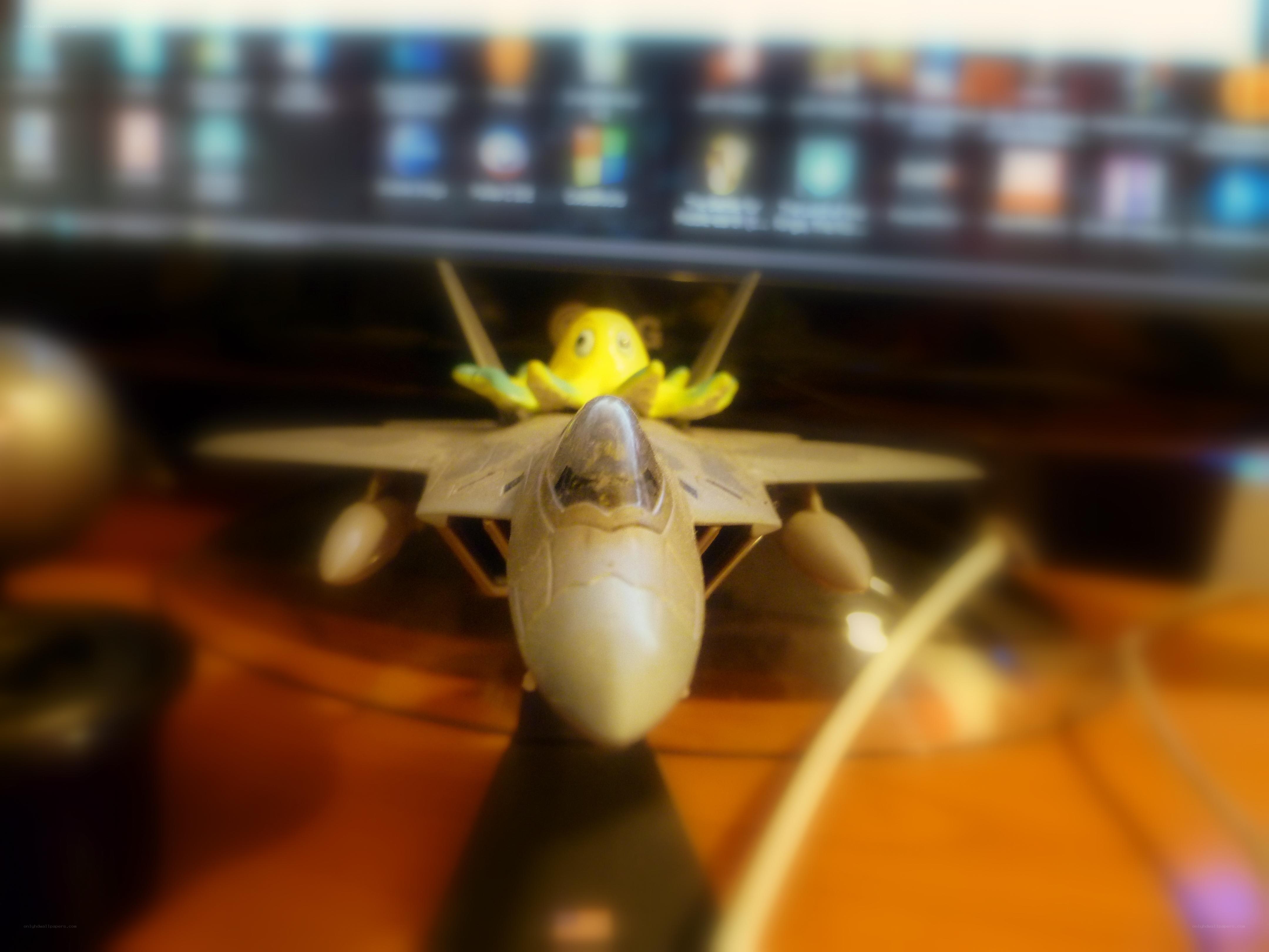 model jet with toy on top