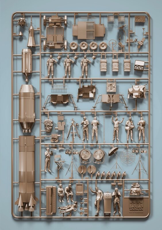 model kit sprue with space figures