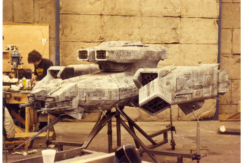 Model of a sci-fi spacecraft