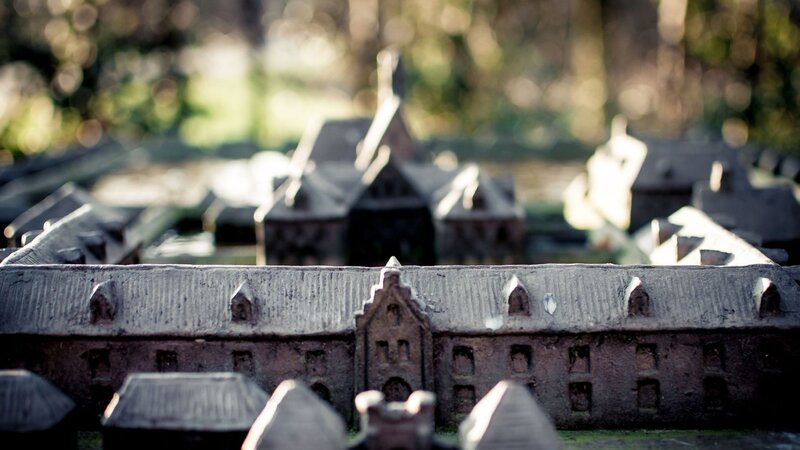 model of a village in forest