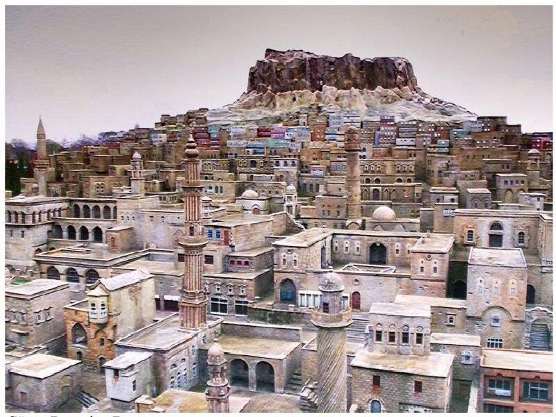 model of old city on hill