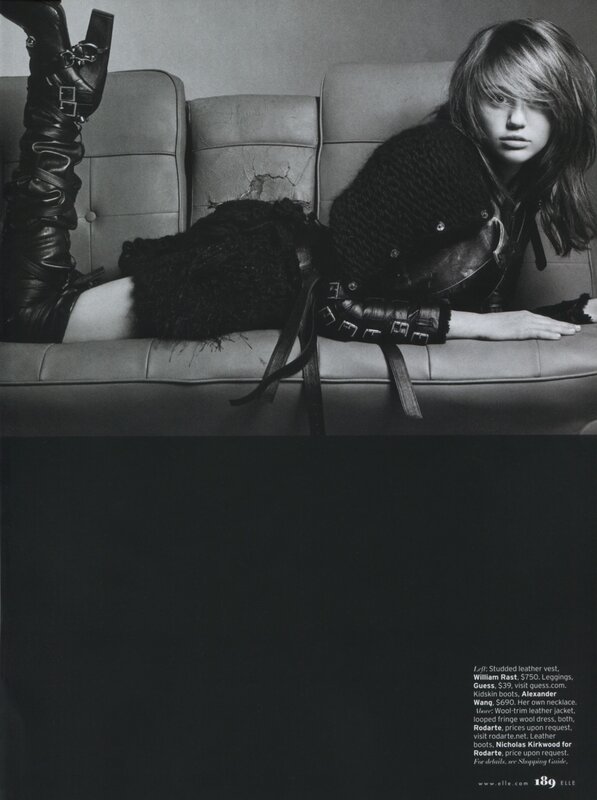 model on a couch in fashion shoot