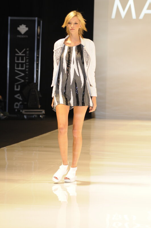 Model on runway at fashion show
