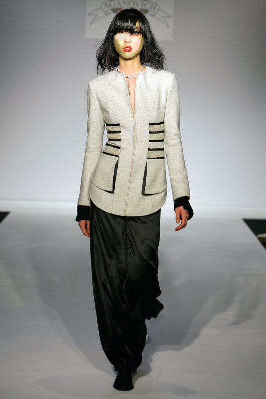 Model on runway in fashion show