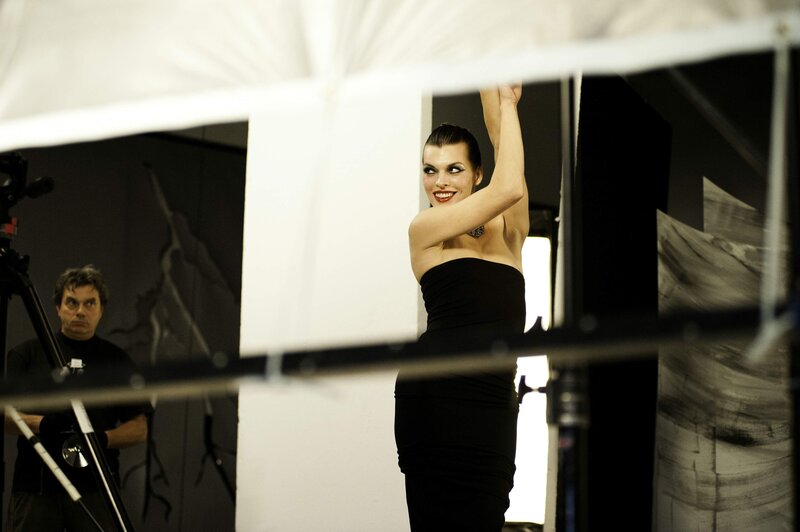 model posing in studio