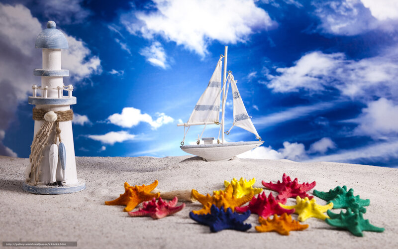 Model Sailboat on Sand — Blue