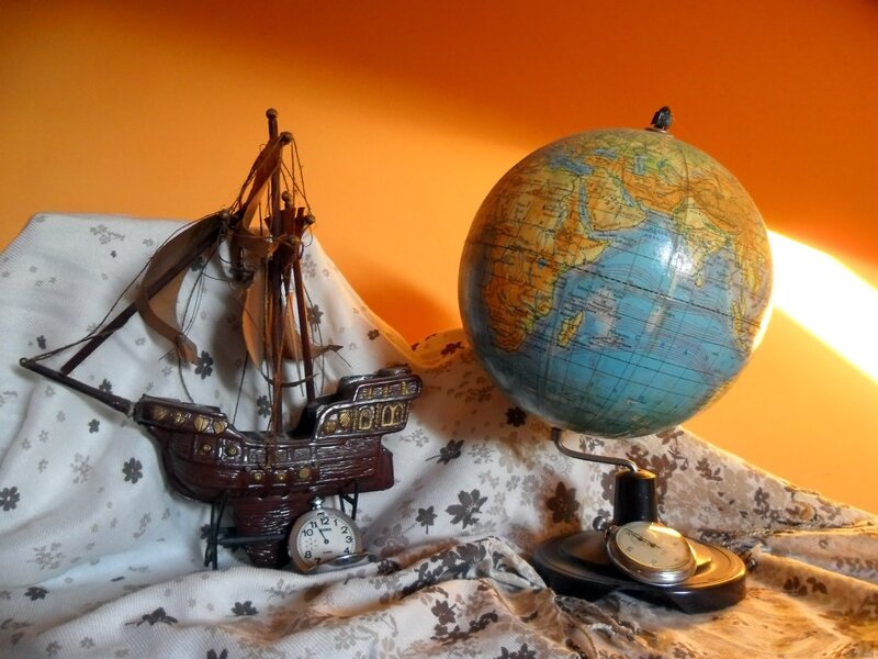Model Ship and Globe