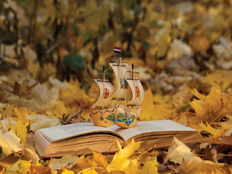 Model Ship on Book