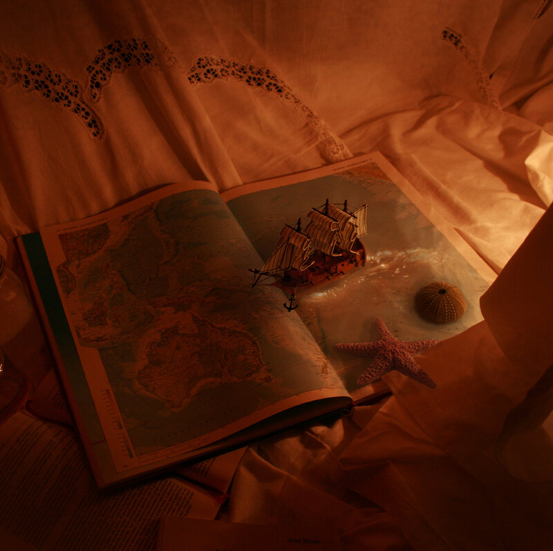 Model Ship on Map — Orange