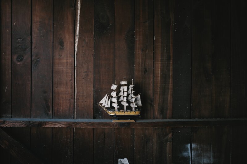 Model Ship on Shelf
