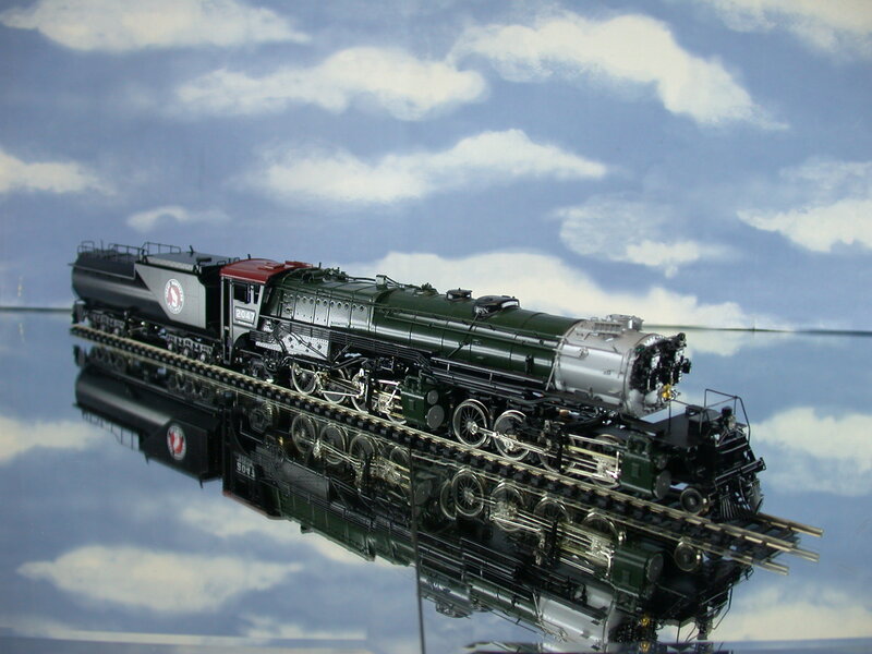 Model Steam Locomotive — Green, Dramatic