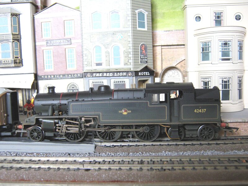 Model steam train on display