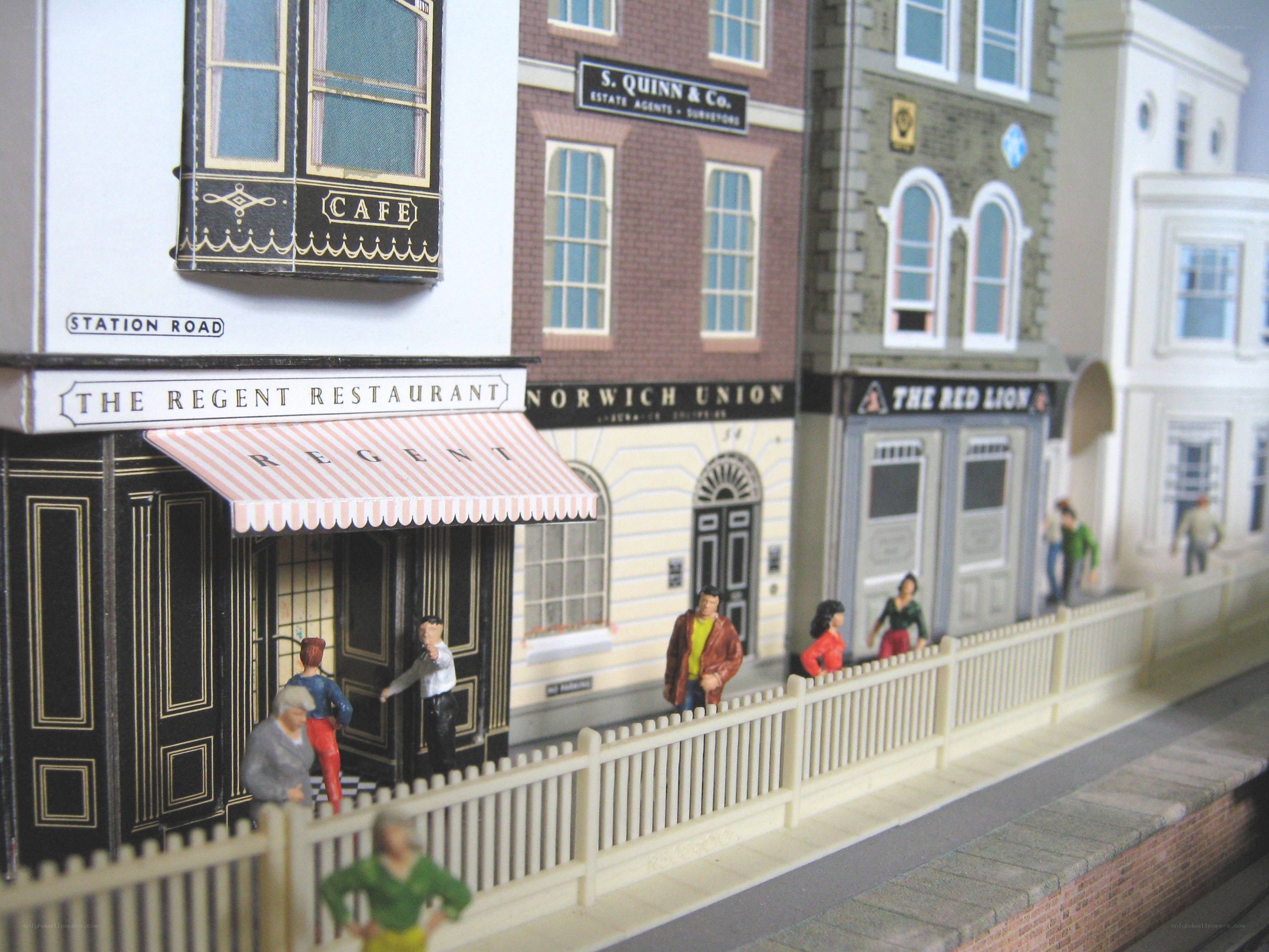 model town street scene