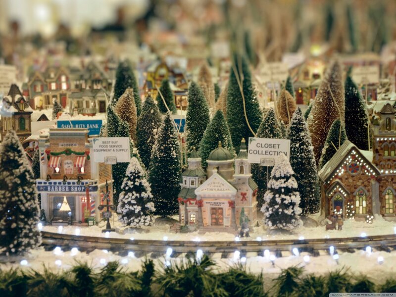 Model Town with Miniature Buildings