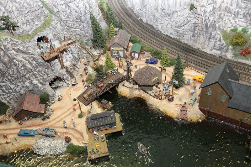 model train mining town scene