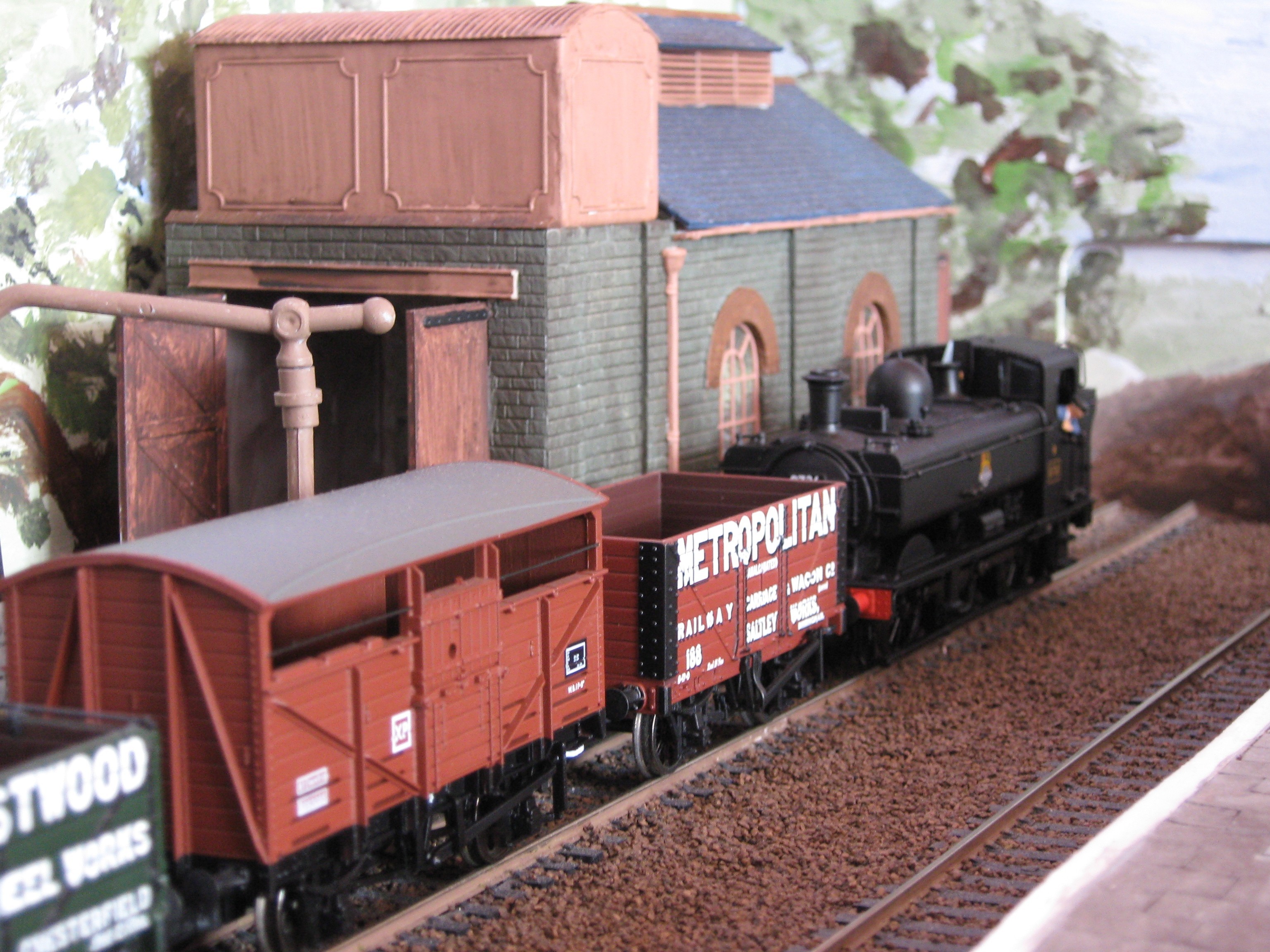 model train on a layout
