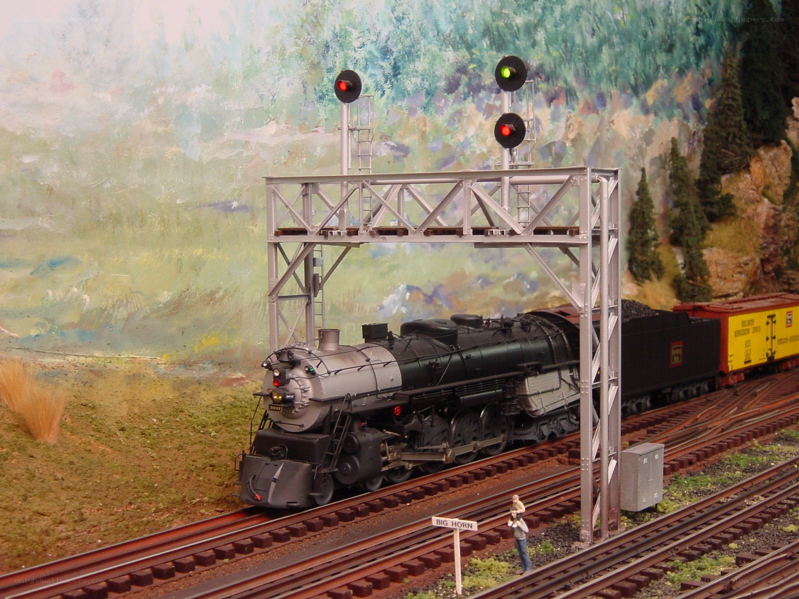 model train on tracks