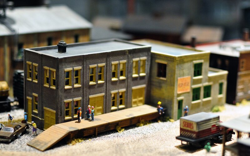 model train station scene