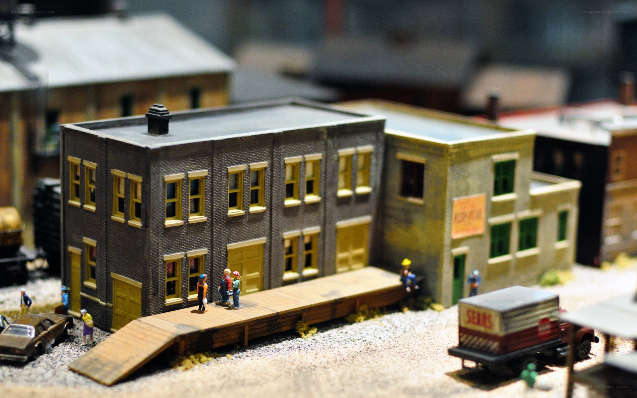 model train station scene