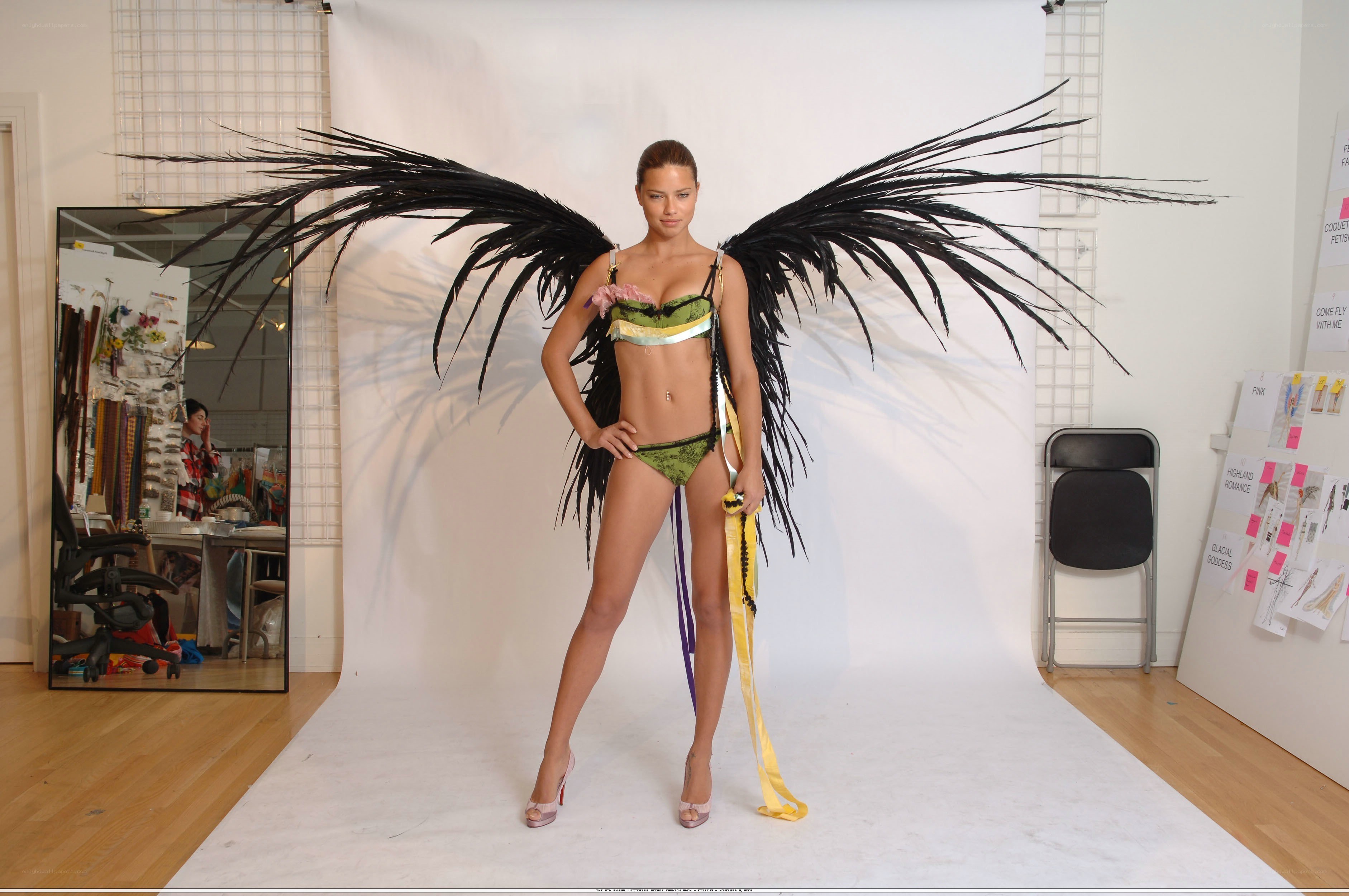 model with angel wings