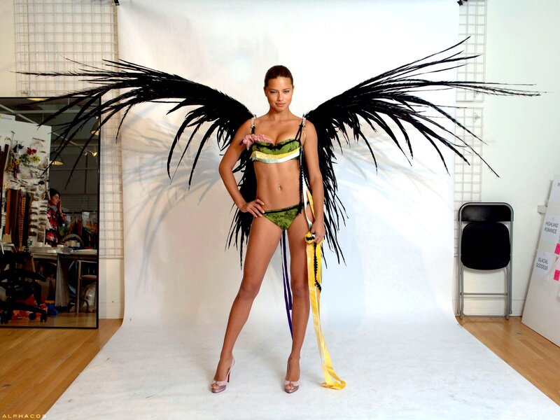 model with angel wings