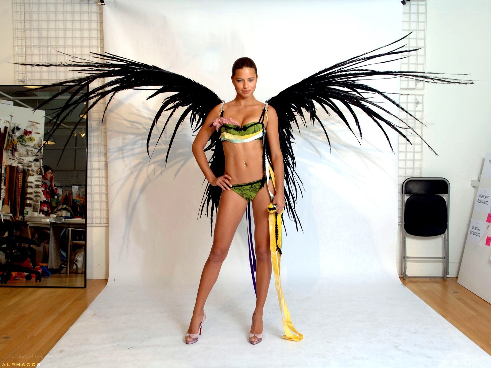 model with angel wings