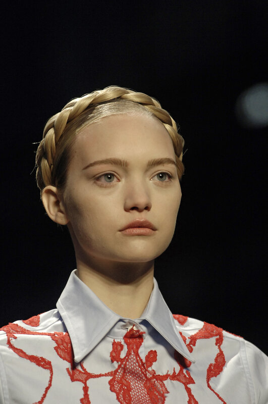 model with braided hair