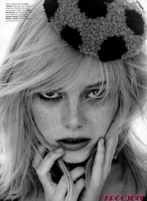 model with dotted hat