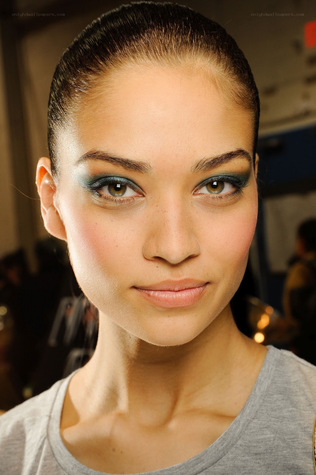 model with dramatic eye makeup
