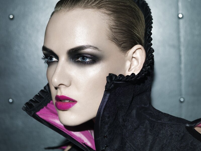 model with dramatic makeup