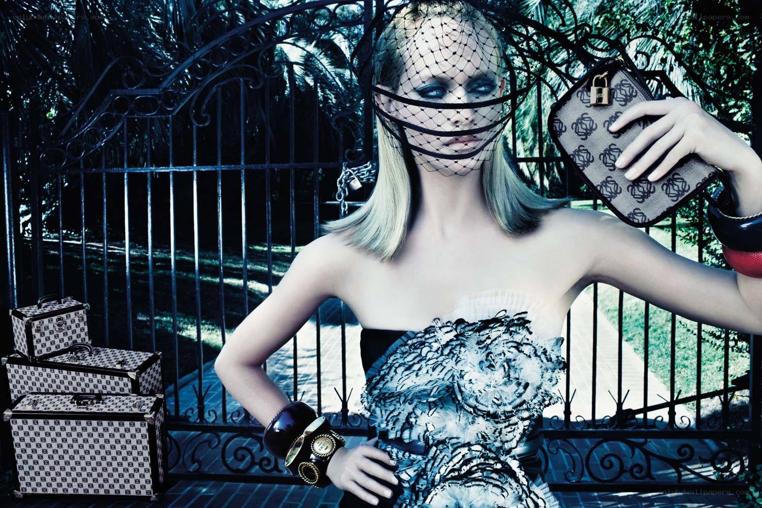 model with luxury accessories