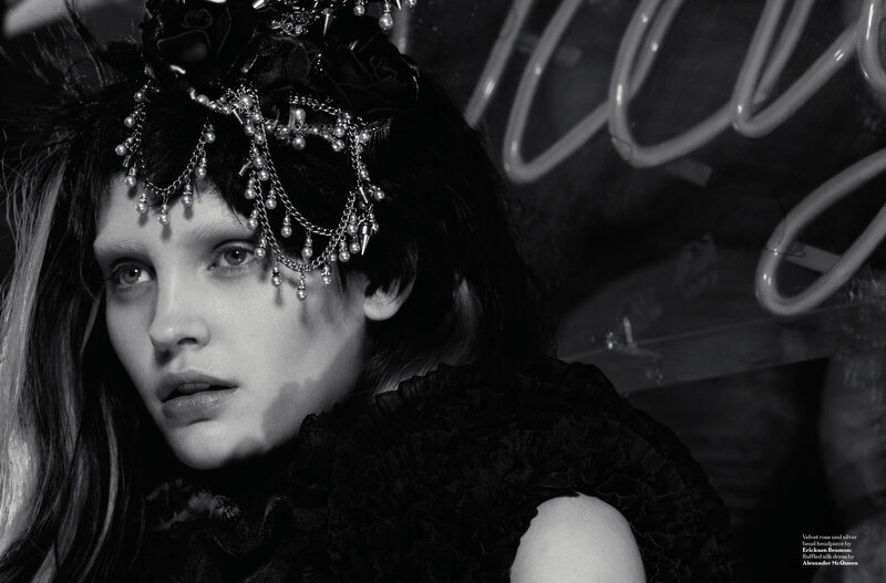 model with ornate headpiece