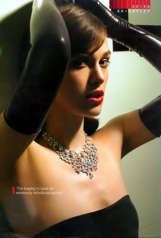 model with red lipstick and jewelry