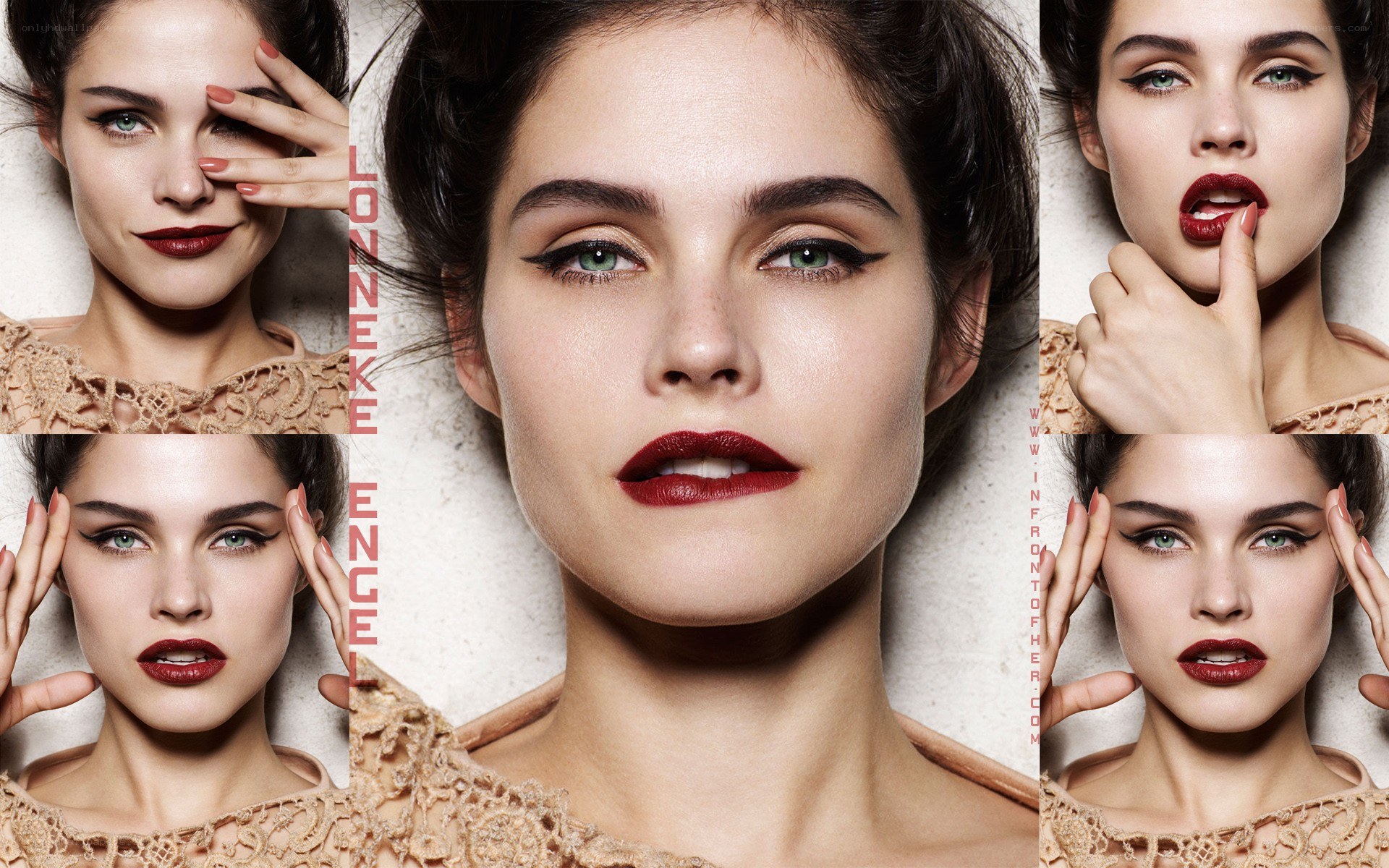 model with red lipstick