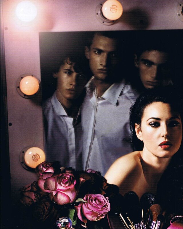 model with roses and makeup