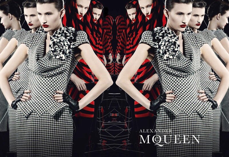 Models in Houndstooth Dresses