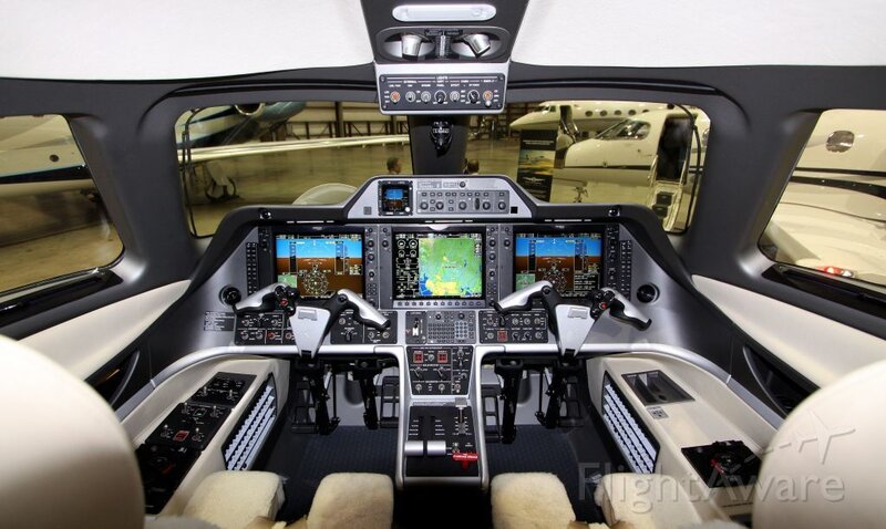 modern aircraft cockpit interior