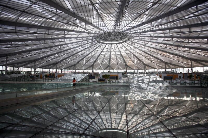 Modern airport terminal interior