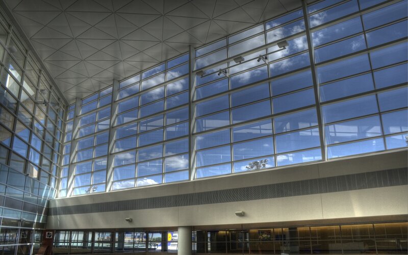 modern airport terminal interior